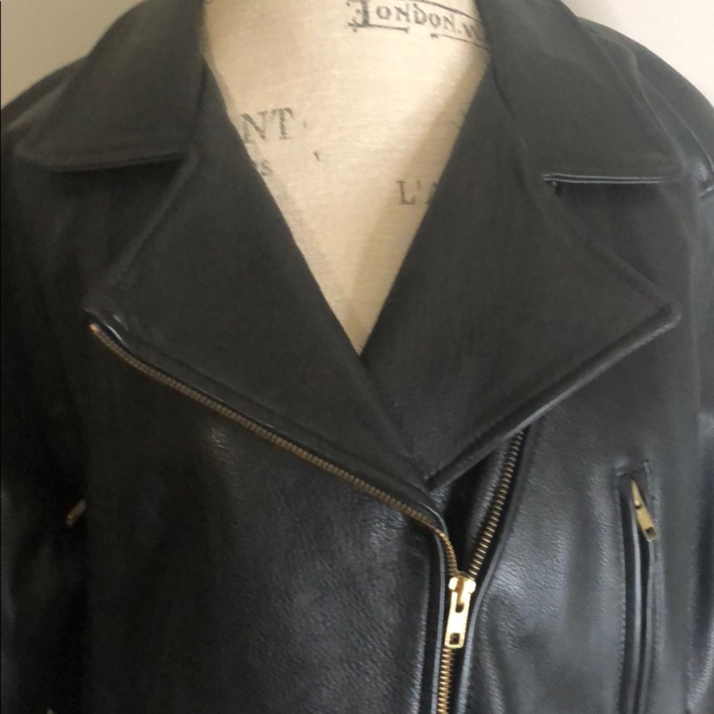 Women’s Wilson Black Leather Moto Jacket - Picture 3 of 10